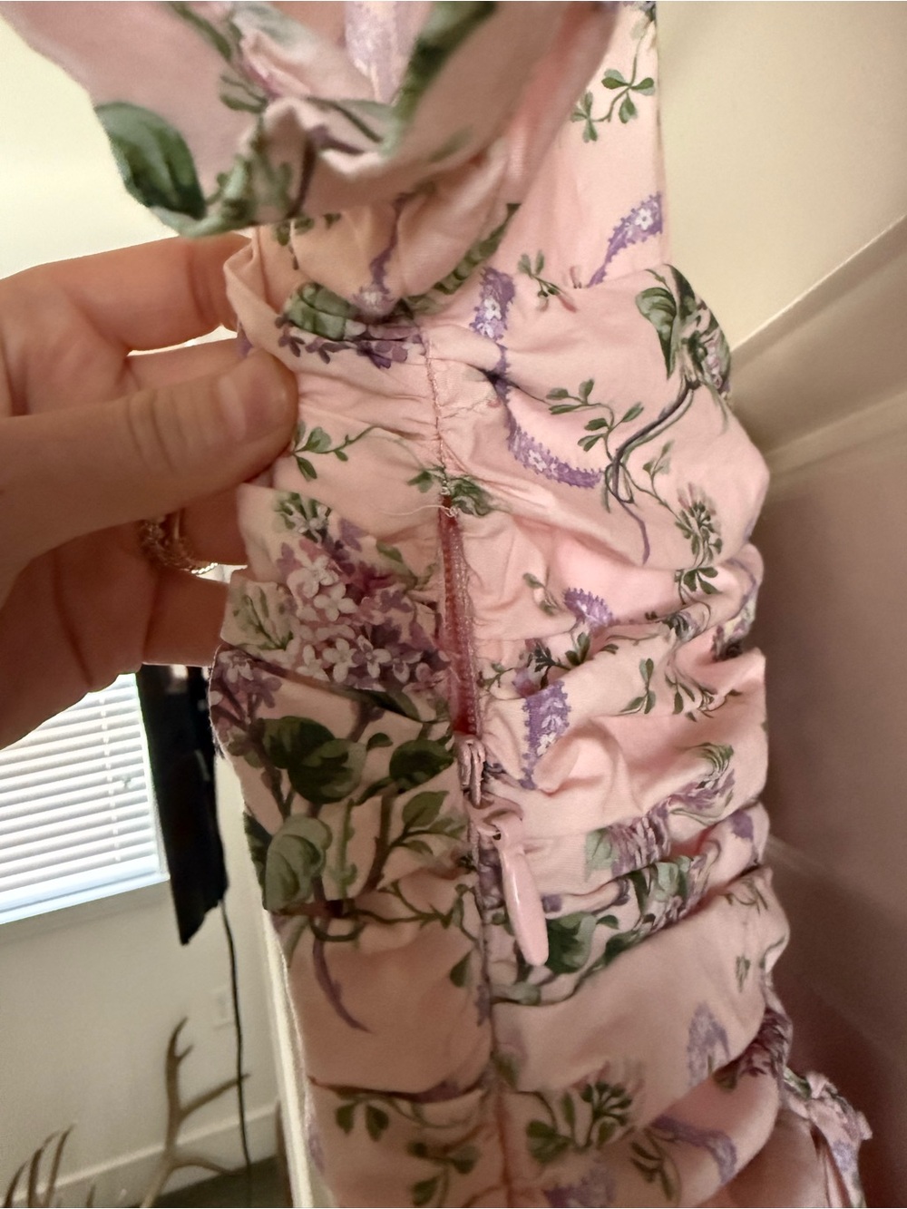 House of CB Lulabell Pink Ribbon Print Cotton Midi Dress - Picture 5 of 5